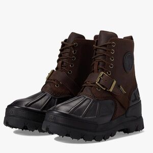 Polo by Ralph Lauren Boys Oslo High Weatherproof Brown Leather-Suede Boots NWT